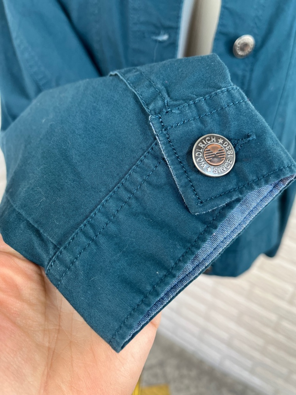 WOOLRICH SHIRT JACKET LIGHTWEIGHT DARK TEAL UTILITY BUTTON UP SZ XS - Picture 4 of 12